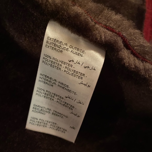 123 Paris Faux Fur/Suede Coat Burgundy 42/L - Picture 9 of 16